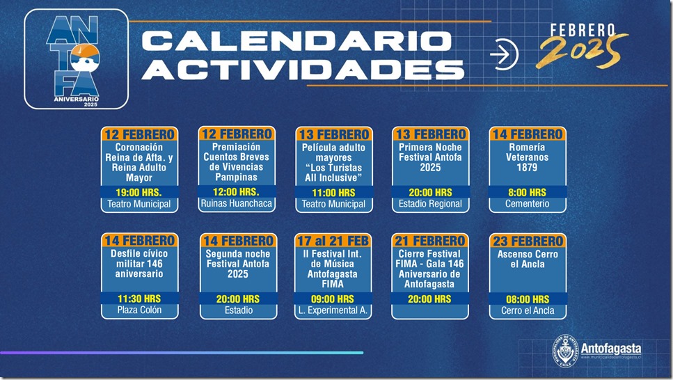 CALENDARIO ACTIVIDADES FESTIVAL 2025 2